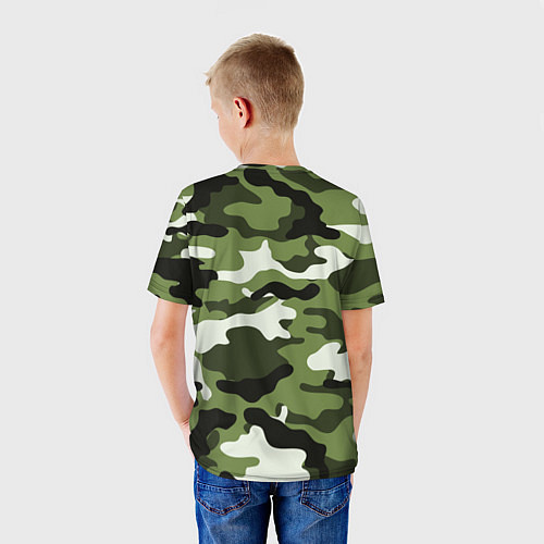Детская футболка Рваный камуфляж мужской / 3D-принт – фото 4