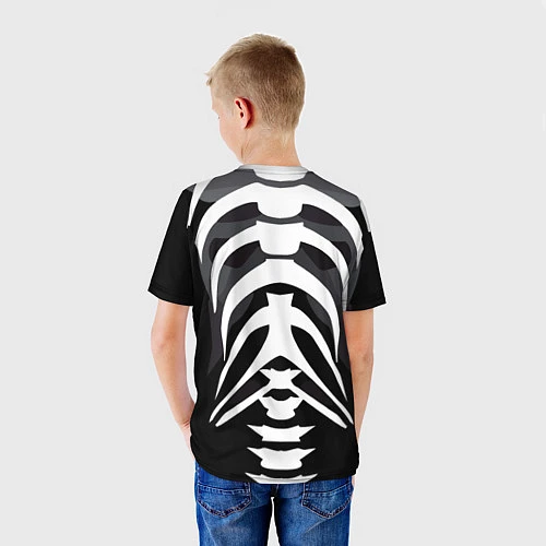 Детская футболка Скелет Ч/Б / 3D-принт – фото 4