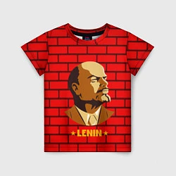 Детская футболка Ленин: красная стена
