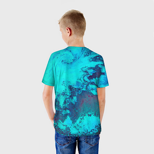 Детская футболка Лазурные текстуры / 3D-принт – фото 4