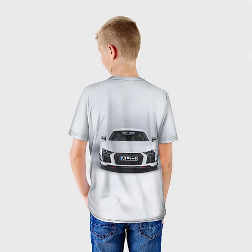 Детская футболка Audi серебро / 3D-принт – фото 4