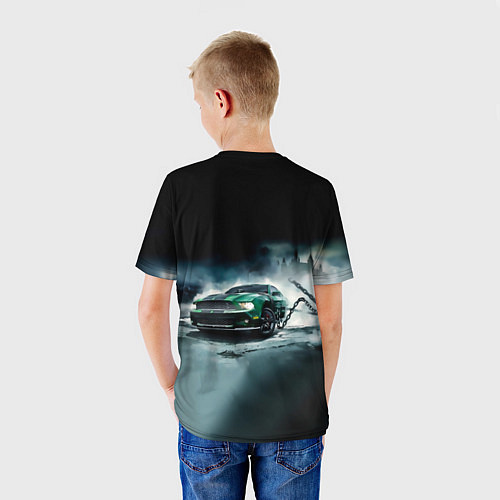 Детская футболка Призрачный Ford Mustang / 3D-принт – фото 4