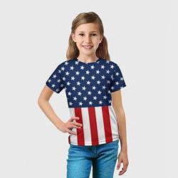Футболка детская Флаг США, цвет: 3D-принт — фото 2