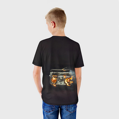 Детская футболка Green Day магнитофон в огне / 3D-принт – фото 4