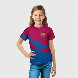 Футболка детская Barcelona FC: Blue style, цвет: 3D-принт — фото 2