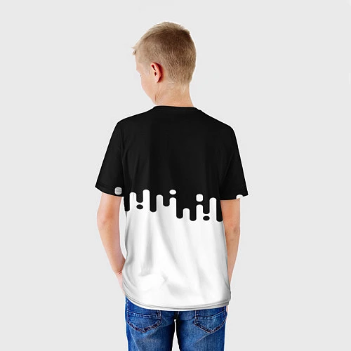 Детская футболка Чёрно-белый узор / 3D-принт – фото 4