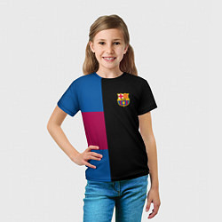 Футболка детская Barcelona FC: Black style, цвет: 3D-принт — фото 2