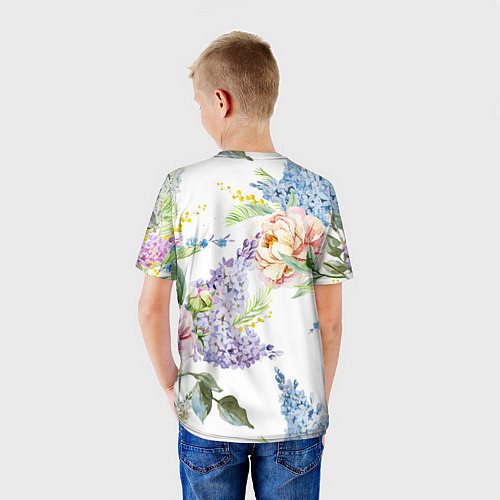 Детская футболка Сирень и Пионы / 3D-принт – фото 4