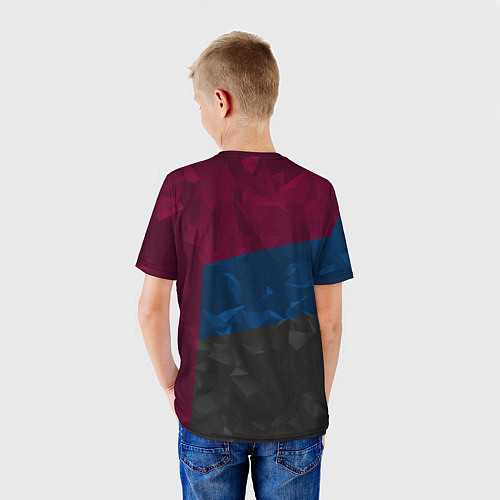 Детская футболка FC Barcelona: Dark polygons / 3D-принт – фото 4
