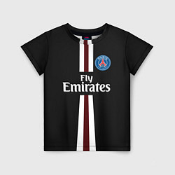 Футболка детская PSG FC: Black 2018, цвет: 3D-принт