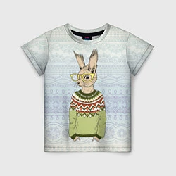 Детская футболка Кролик хипстер