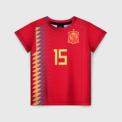Футболка детская Сборная Испании: Рамос ЧМ 2018, цвет: 3D-принт