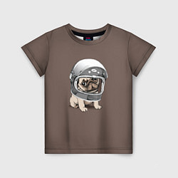 Детская футболка Мопс космонавт