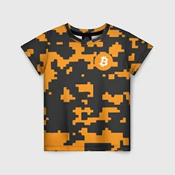 Детская футболка Bitcoin: Orange Camo