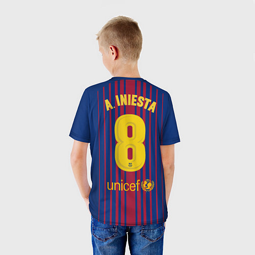 Детская футболка FC Barcelona: Iniesta 17/18 / 3D-принт – фото 4
