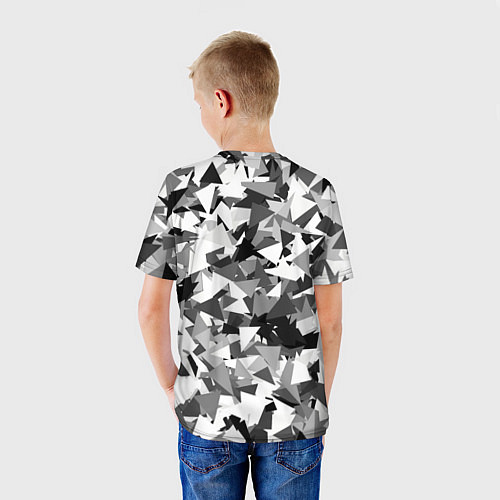 Детская футболка Городской серый камуфляж / 3D-принт – фото 4