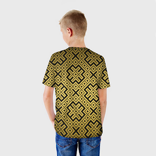 Детская футболка Обереги cлавян: золотая / 3D-принт – фото 4
