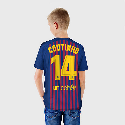 Детская футболка FC Barcelona: Coutinho Home 18/19 / 3D-принт – фото 4