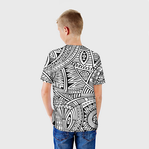Детская футболка Черно-белая этника / 3D-принт – фото 4