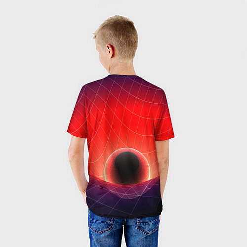 Детская футболка Неоновая сфера / 3D-принт – фото 4