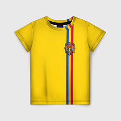 Футболка детская Молдавия: лента с гербом, цвет: 3D-принт