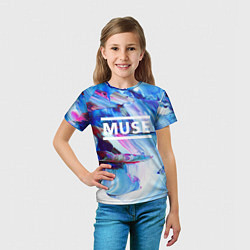 Футболка детская MUSE: Blue Colours, цвет: 3D-принт — фото 2