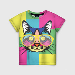 Детская футболка Поп-арт котик