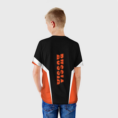 Детская футболка Russia: Orange Sport / 3D-принт – фото 4