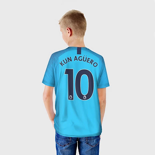 Детская футболка FC Man City: Aguero Home 18-19 / 3D-принт – фото 4
