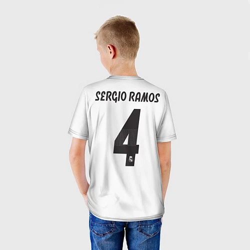 Детская футболка FC Real Madrid: Ramos Home 18-19 / 3D-принт – фото 4