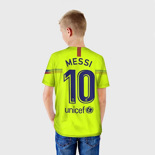 Детская футболка FCB: Messi Away 18-19 / 3D-принт – фото 4