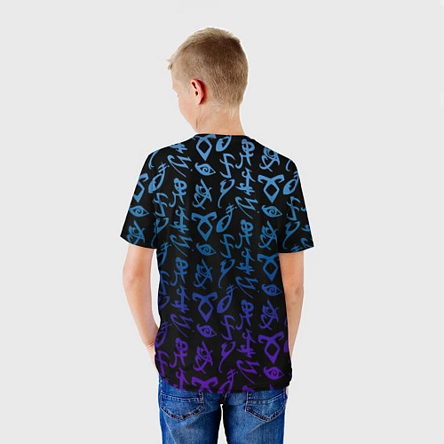Детская футболка Blue Runes / 3D-принт – фото 4
