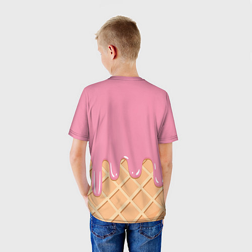 Детская футболка Розовое мороженное / 3D-принт – фото 4