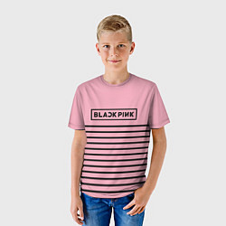 Футболка детская Black Pink: Black Stripes, цвет: 3D-принт — фото 2