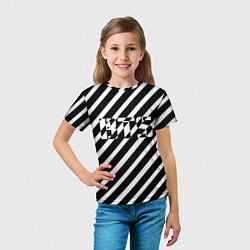 Футболка детская BTS: B&W Stripes, цвет: 3D-принт — фото 2