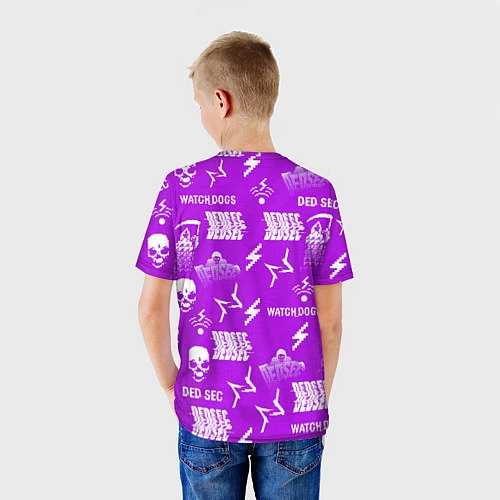 Детская футболка Watch Dogs 2: Violet Pattern / 3D-принт – фото 4