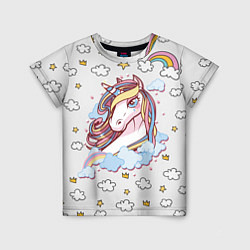 Детская футболка Единорог на облаках