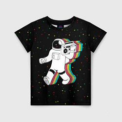 Детская футболка Космонавт с магнитофоном