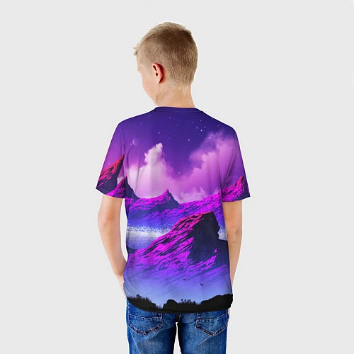Детская футболка No Man's Sky: Neon Mountains / 3D-принт – фото 4