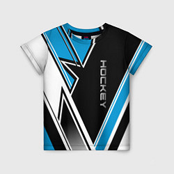 Детская футболка Hockey black blue white