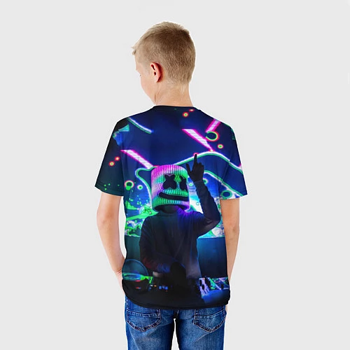 Детская футболка Marshmello: Neon DJ / 3D-принт – фото 4