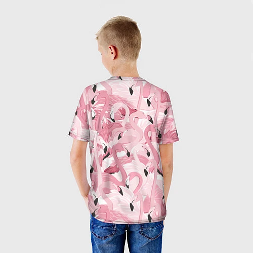 Детская футболка Розовый фламинго / 3D-принт – фото 4