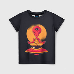 Футболка детская Пришелец-медитатор, цвет: 3D-принт