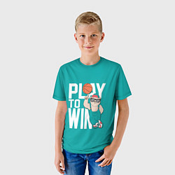 Футболка детская Play to win, цвет: 3D-принт — фото 2