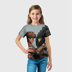 Футболка детская Как приручить дракона, цвет: 3D-принт — фото 2
