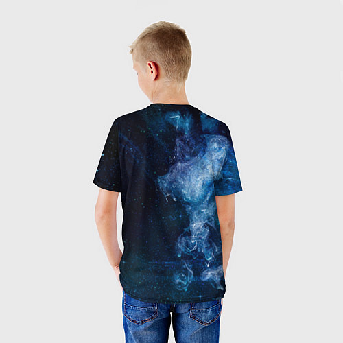 Детская футболка Синий космос / 3D-принт – фото 4
