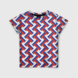 Детская футболка Российский триколор плетёнка