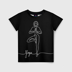 Детская футболка Йога - линейный рисунок