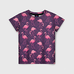 Детская футболка Фиолетовые фламинго