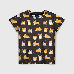 Детская футболка Вельш корги бемброк - забавные щенки паттерн